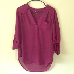 Sheer, deep maroon colored dress top. Worn once!